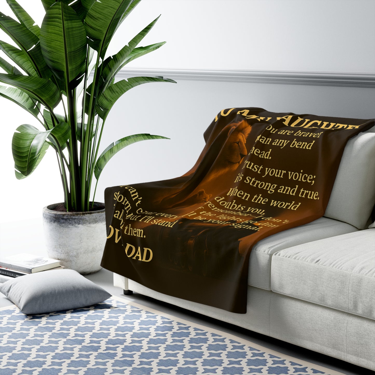 To My Daughter from Dad - Warmth of Love Sherpa Fleece Blanket Design 01