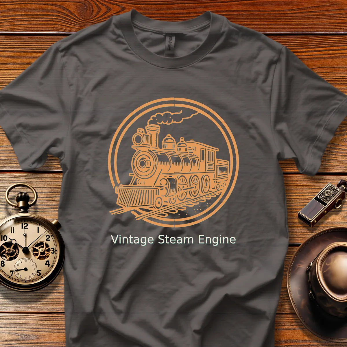 Vintage Steam Locomotive Art - Redrock Express (Design 14) | Retro Railroad T-Shirt