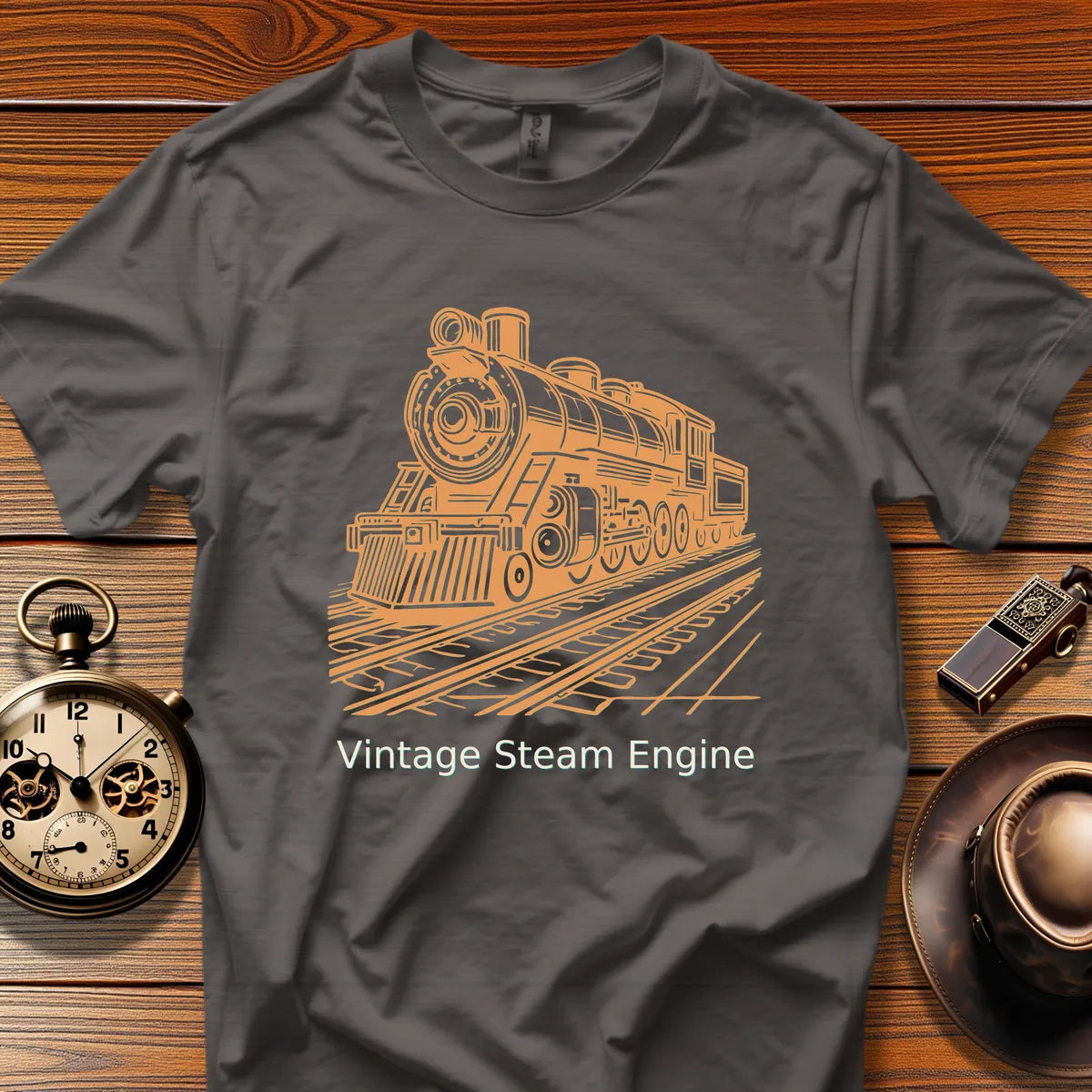 Vintage Steam Locomotive Art - Iron Summit (Design 01) | Retro Railroad T-Shirt
