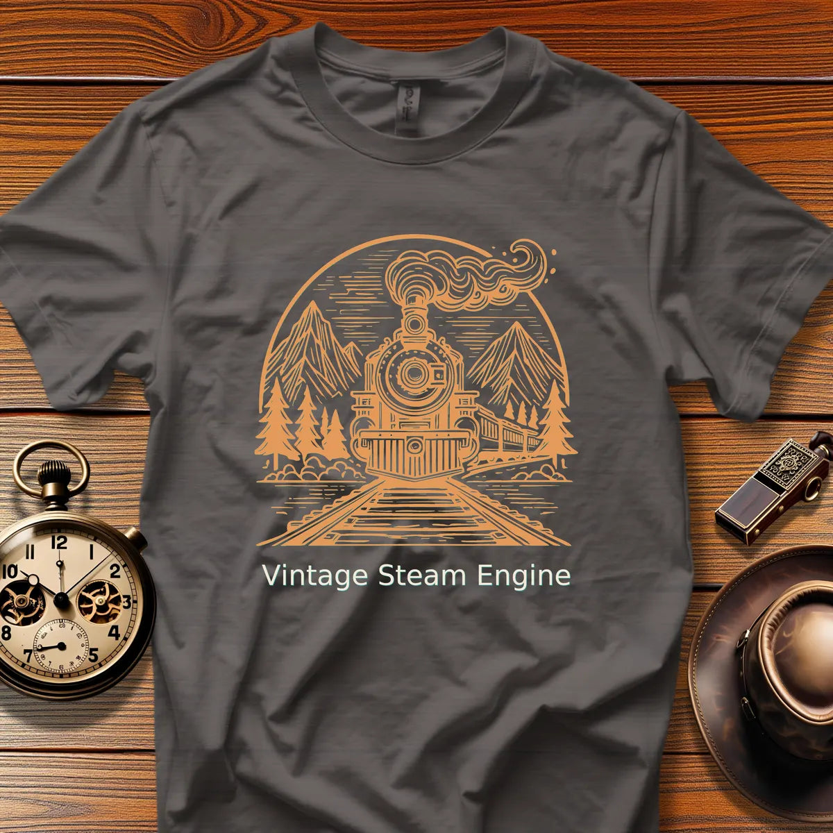 Vintage Steam Locomotive Art - Prairie Star (Design 07) | Retro Railroad T-Shirt
