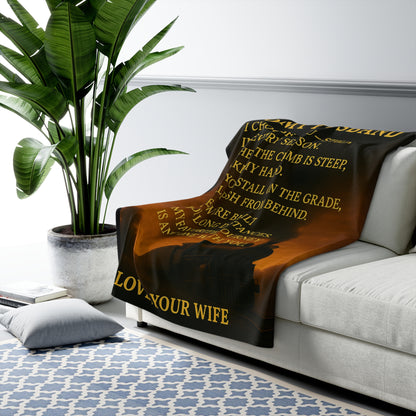 To My Husband - Warmth of Love Sherpa Fleece Blanket Design 01