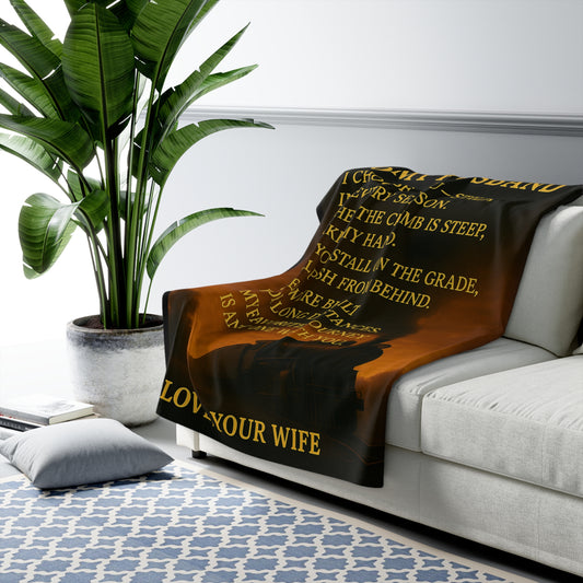 To My Husband - Warmth of Love Sherpa Fleece Blanket Design 01