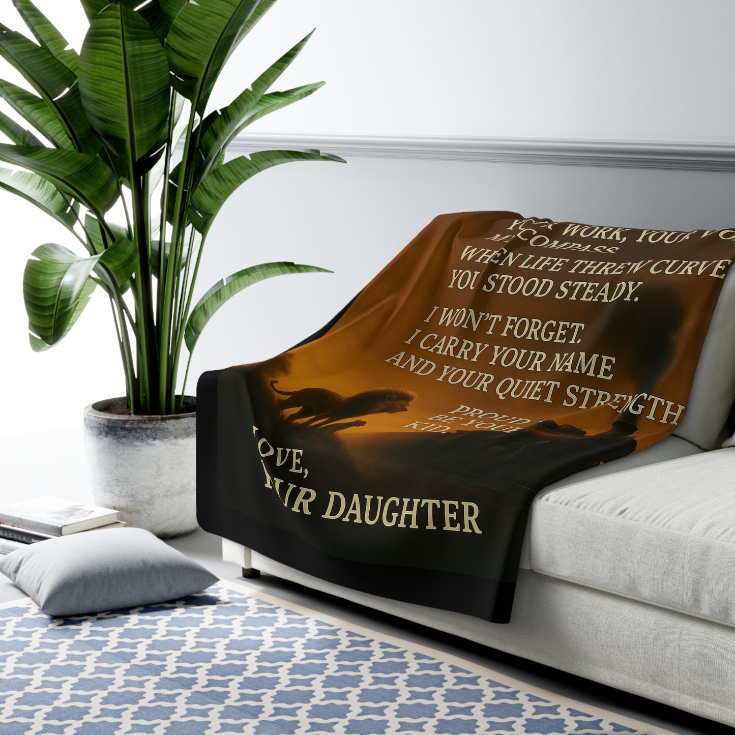To My Dad from Daughter - Warmth of Love Sherpa Fleece Blanket Design 01