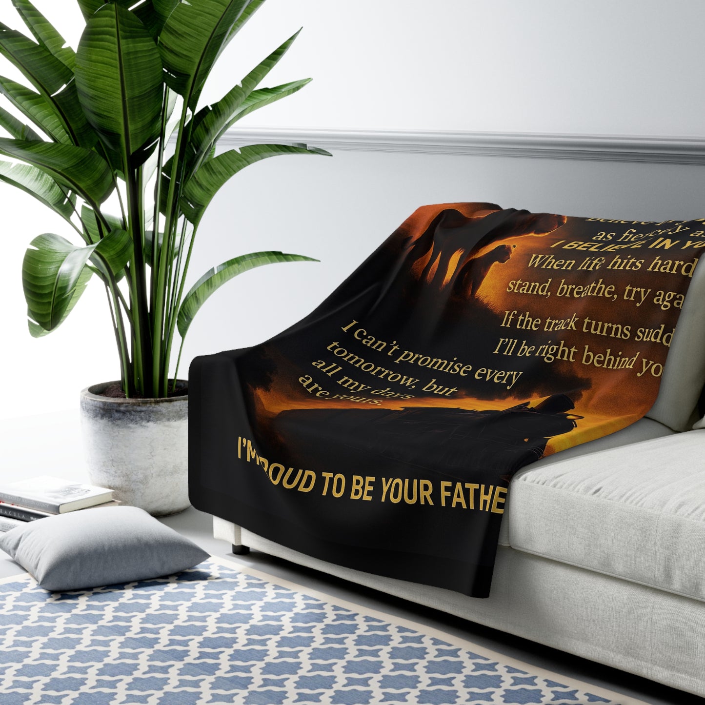 To My Son - Warmth of Love Sherpa Fleece Blanket Design 02