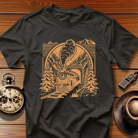 Roundhouse Crew - Mountain Crest (Design 12) | Retro Railroad T-Shirt