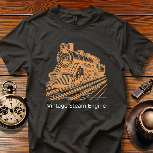 Vintage Steam Locomotive Art - Iron Summit (Design 01) | Retro Railroad T-Shirt