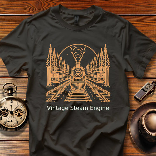 Vintage Steam Locomotive Art - Pine Valley (Design 24) | Retro Railroad T-Shirt