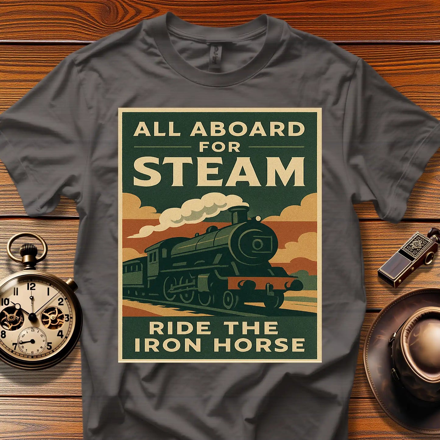 Steam Era Society™ Vintage Train Tee (1930s–50s) Design 05