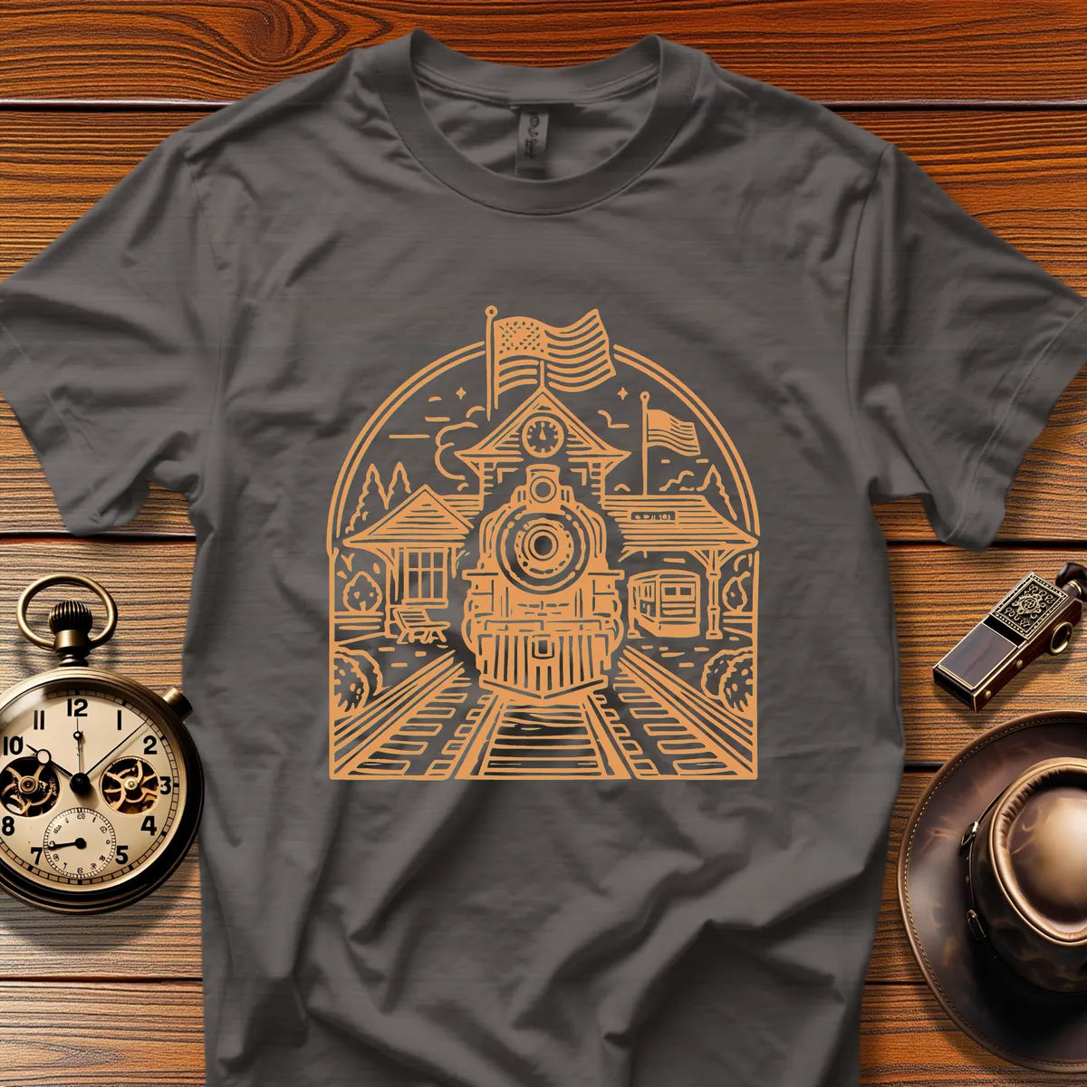 Roundhouse Crew - Canyon Runner (Design 10) | Retro Railroad T-Shirt