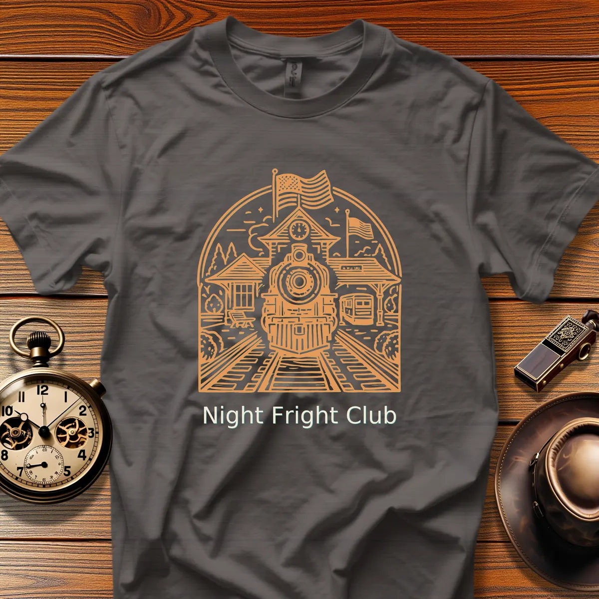 Night Fright Club - Canyon Runner (Design 10) | Retro Railroad T-Shirt