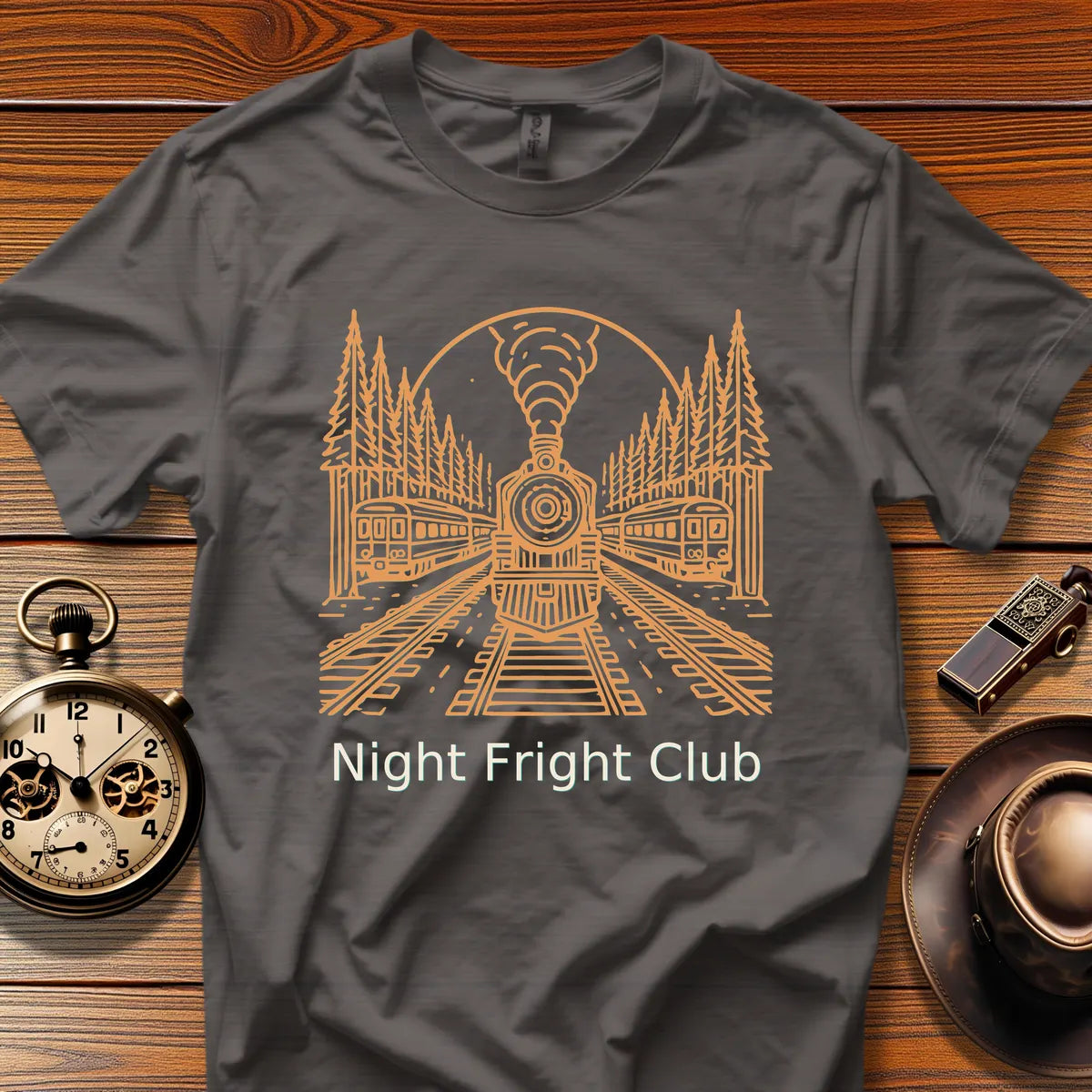 Night Fright Club - Copper Ridge (Design 24) | Retro Railroad T-Shirt