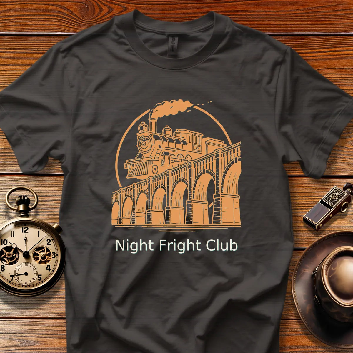 Night Fright Club - Riverbend Express (Design 04) | Retro Railroad T-Shirt
