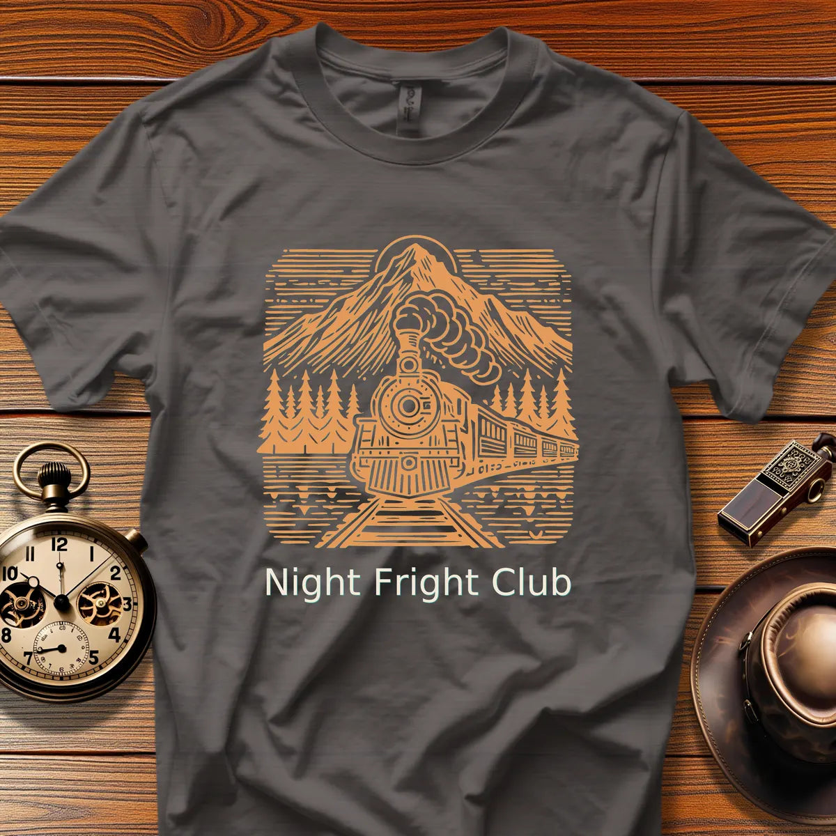 Night Fright Club - Midnight Limited (Design 08) | Retro Railroad T-Shirt
