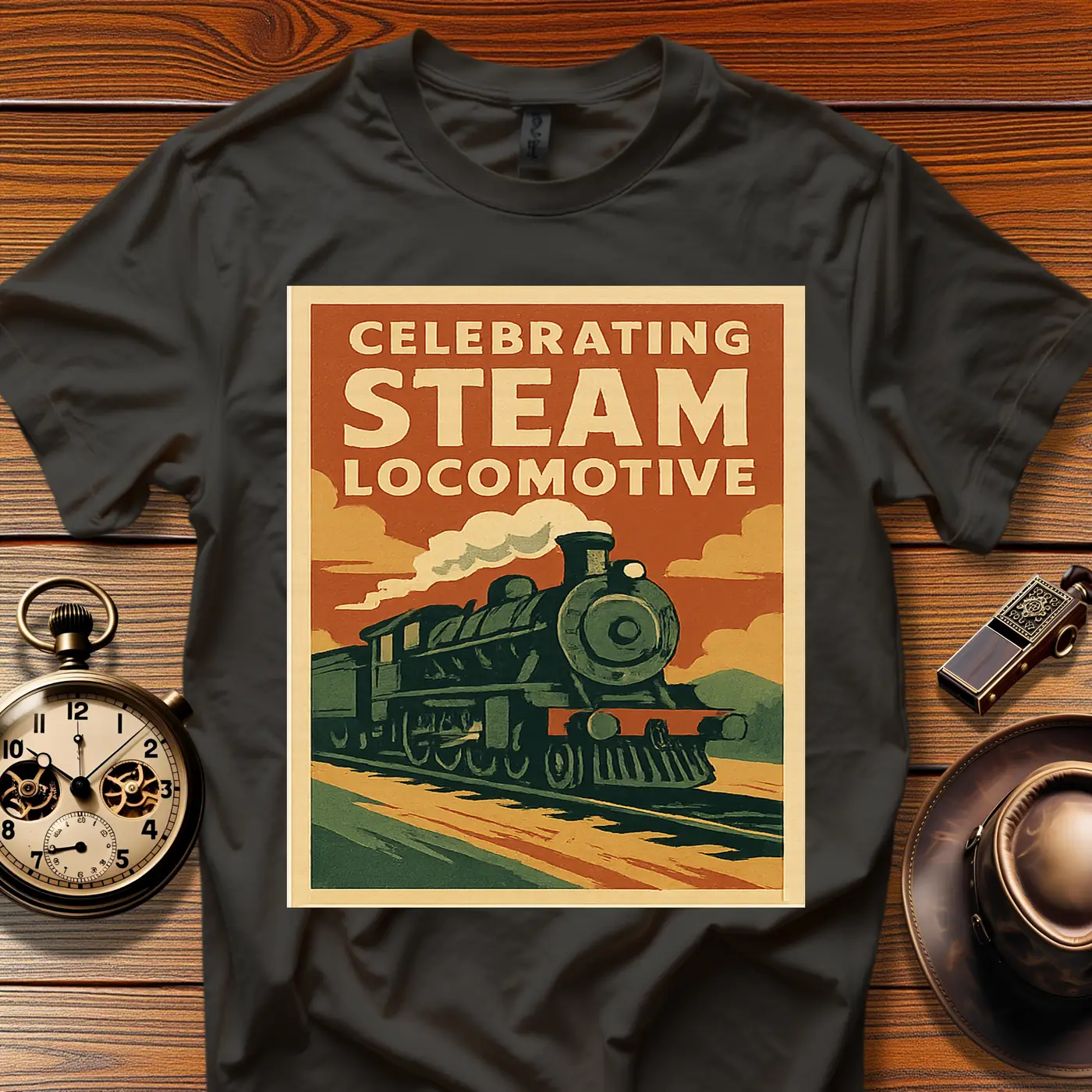 Steam Era Society™ Vintage Train Tee (1930s–50s) Design 02
