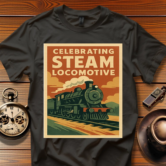 Steam Era Society™ Vintage Train Tee (1930s–50s) Design 02
