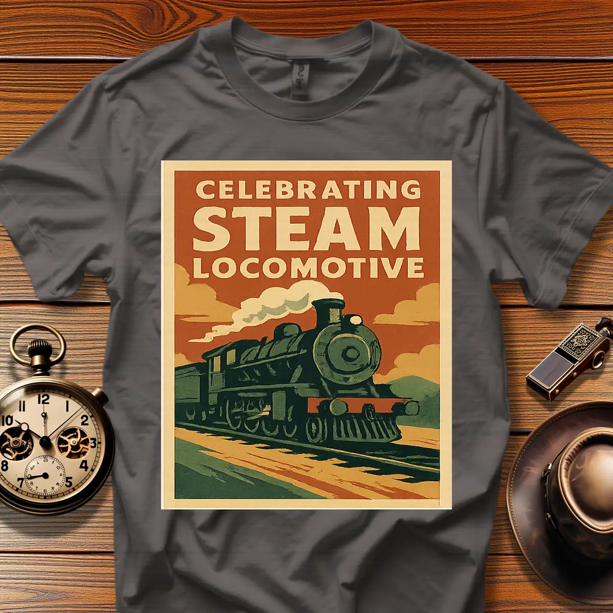 Steam Era Society™ Vintage Train Tee (1930s–50s) Design 02