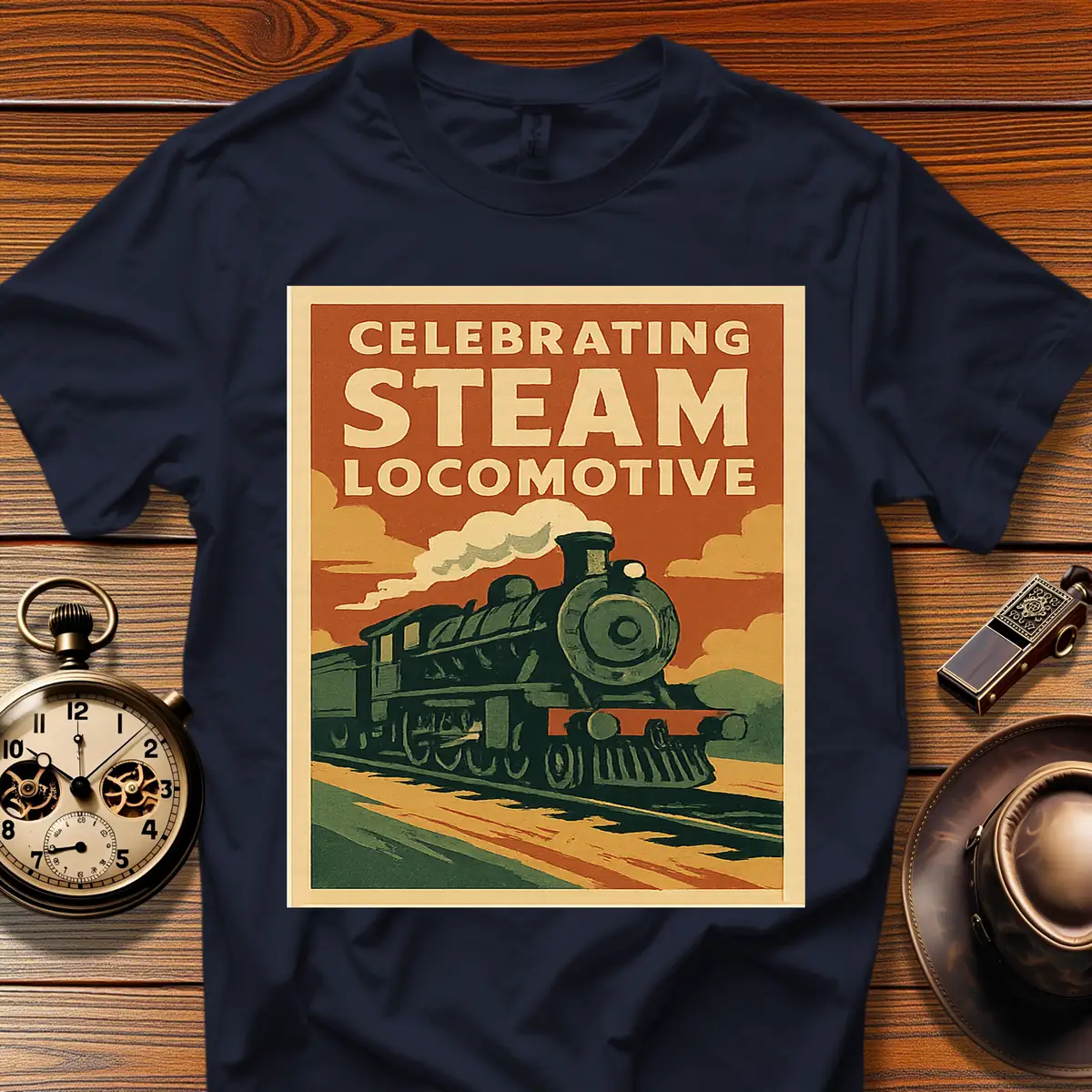 Steam Era Society™ Vintage Train Tee (1930s–50s) Design 02