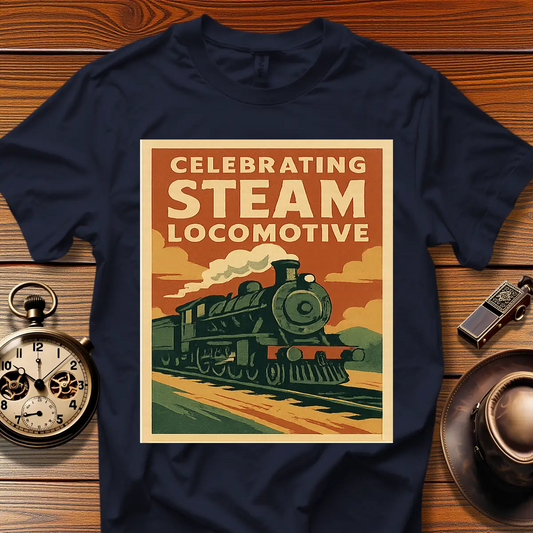 Steam Era Society™ Vintage Train Tee (1930s–50s) Design 02