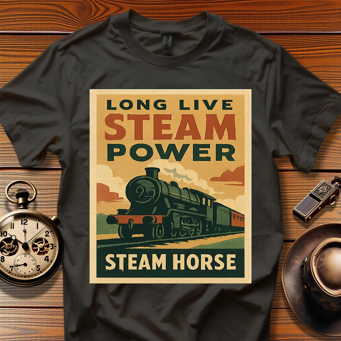 Steam Era Society™ Vintage Train Tee (1930s–50s) Design 03