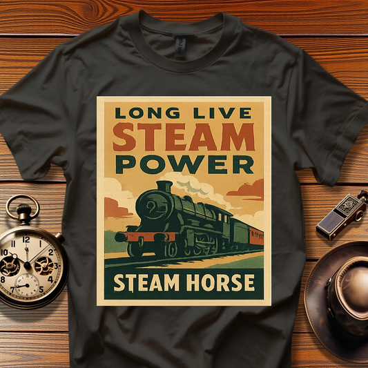 Steam Era Society™ Vintage Train Tee (1930s–50s) Design 03