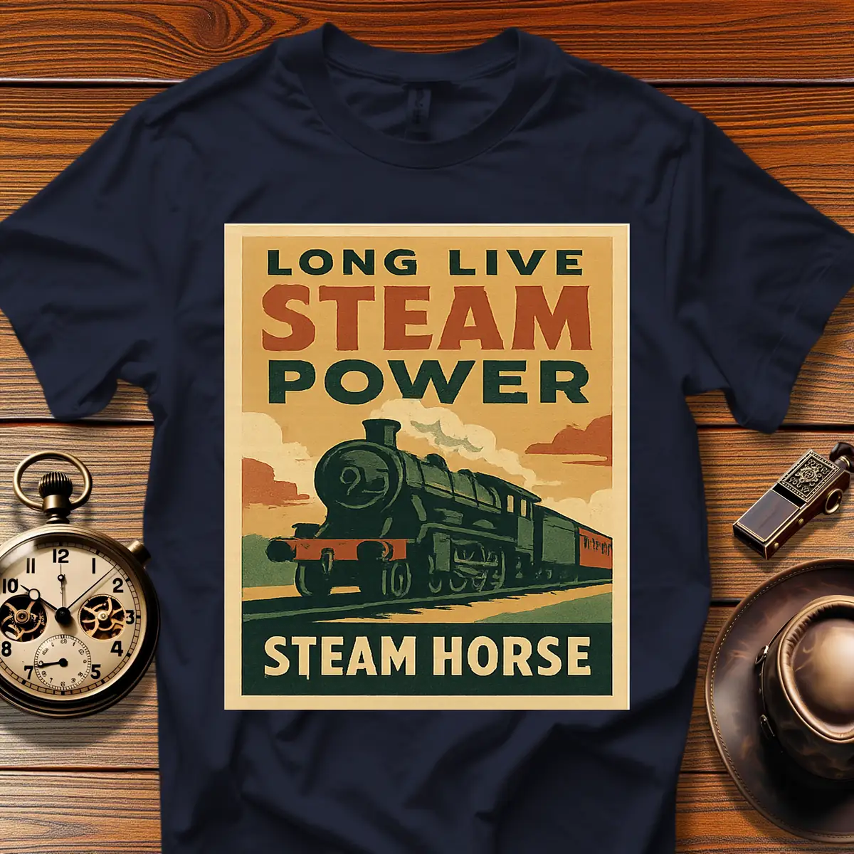 Steam Era Society™ Vintage Train Tee (1930s–50s) Design 03