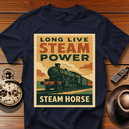 Steam Era Society™ Vintage Train Tee (1930s–50s) Design 03
