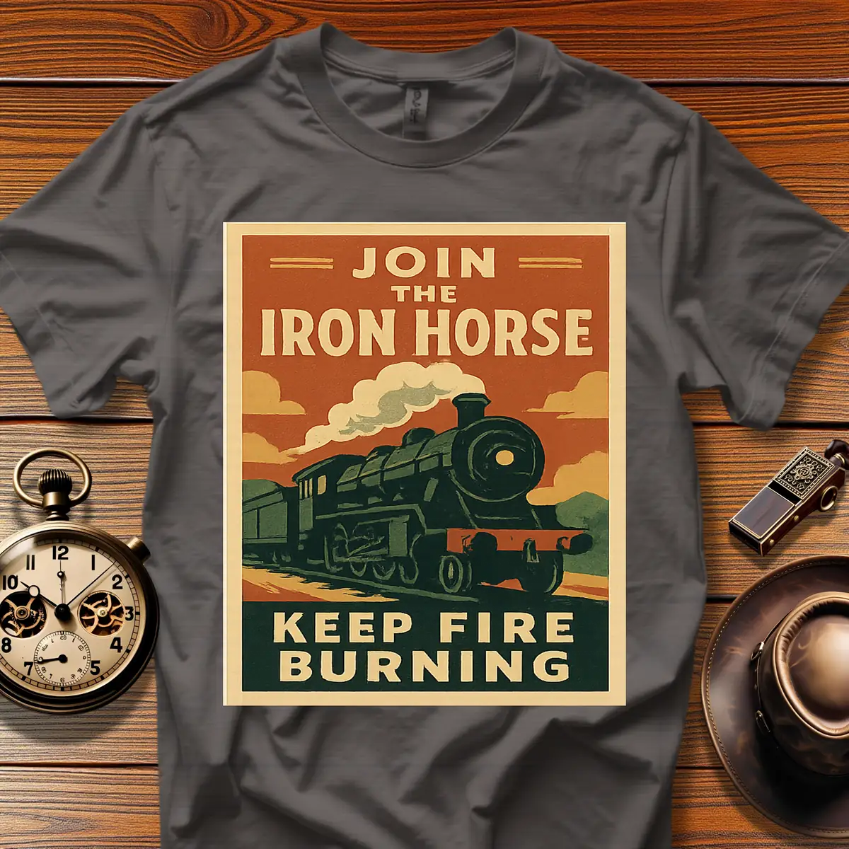 Steam Era Society™ Vintage Train Tee (1930s–50s) Design 04