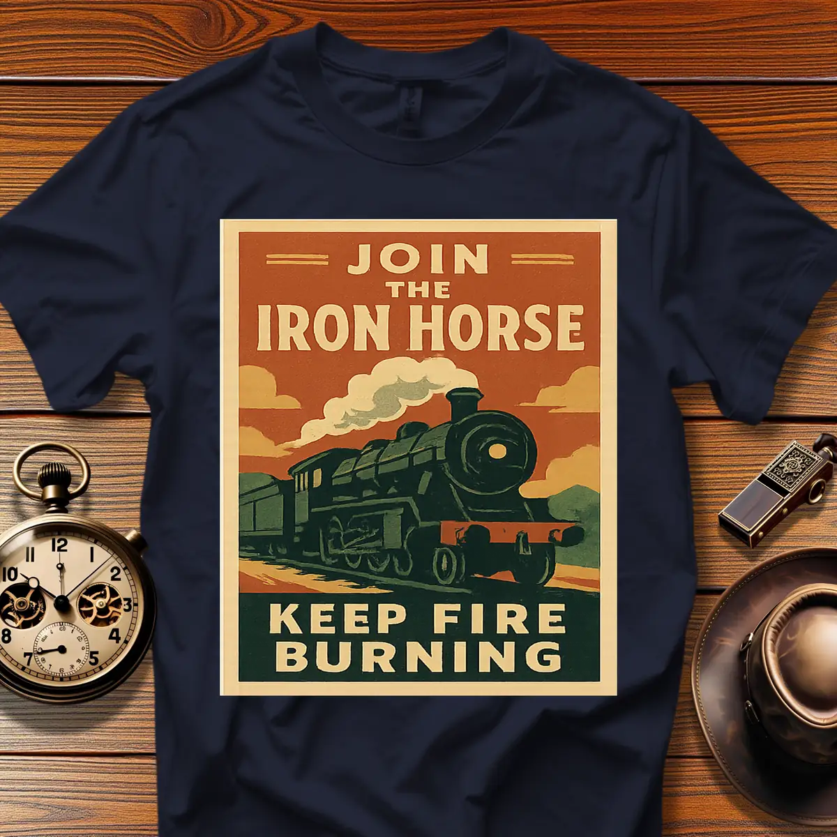 Steam Era Society™ Vintage Train Tee (1930s–50s) Design 04