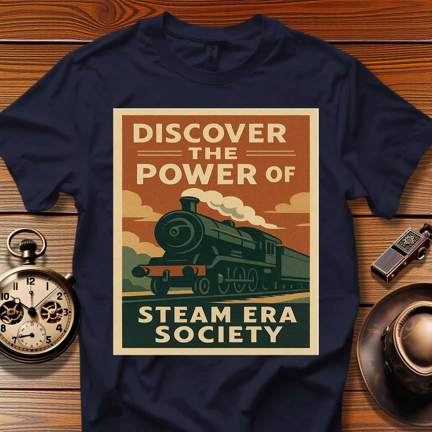 Steam Era Society™ Vintage Train Tee (1930s–50s) Design 06