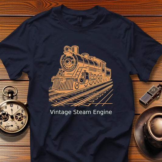 Vintage Steam Locomotive Art - Iron Summit (Design 01) | Retro Railroad T-Shirt