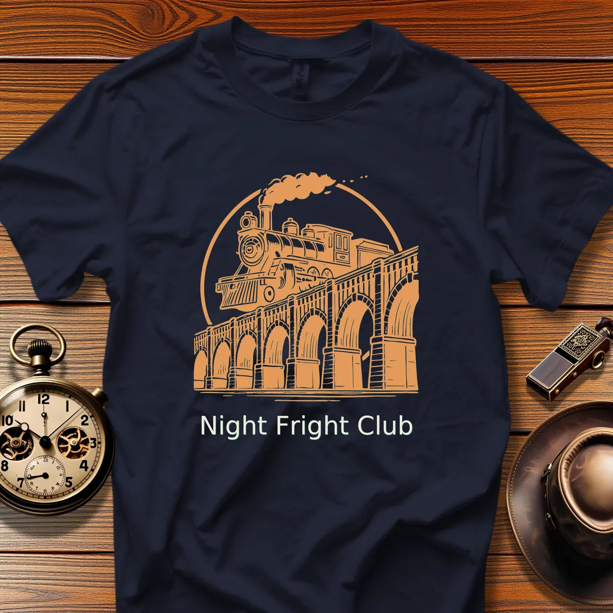 Night Fright Club - Riverbend Express (Design 04) | Retro Railroad T-Shirt