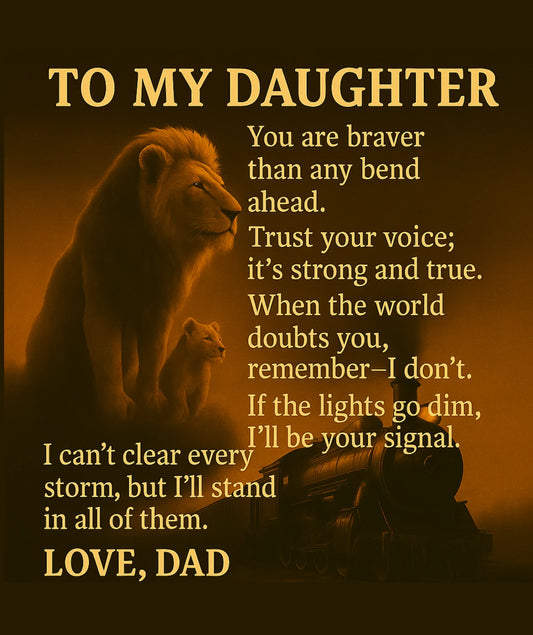 To My Daughter from Dad - Warmth of Love Sherpa Fleece Blanket Design 01
